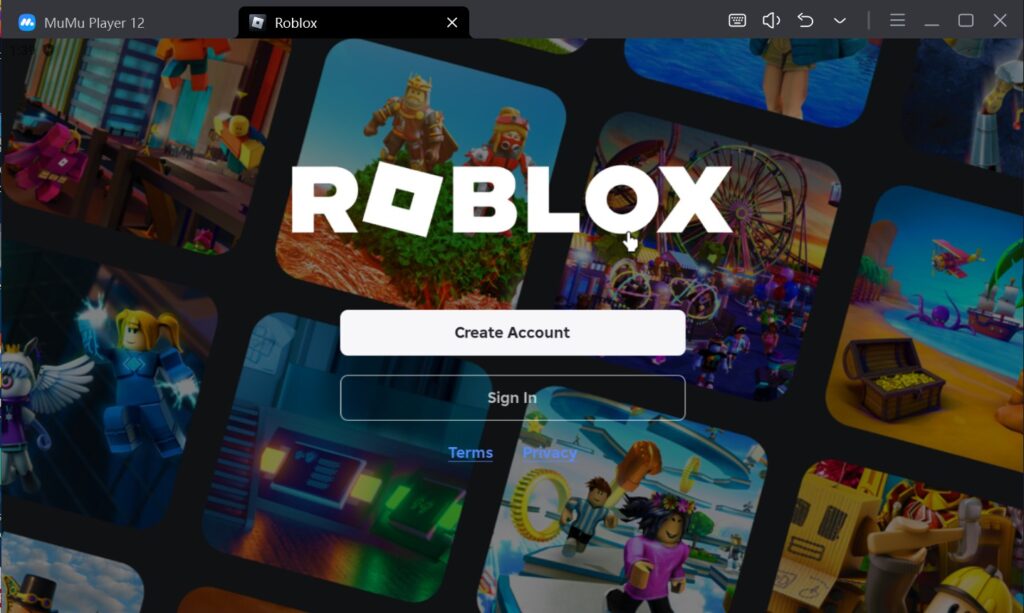 Sign in Roblox or Create New Account