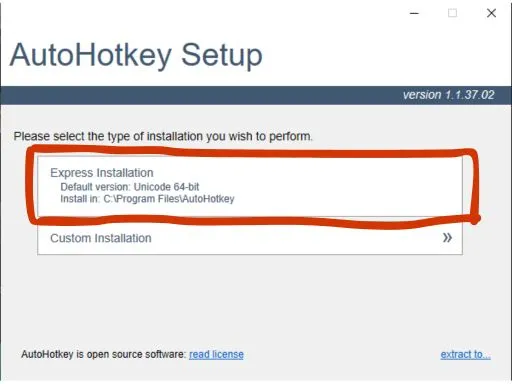 Autohotkey Express Installation Install