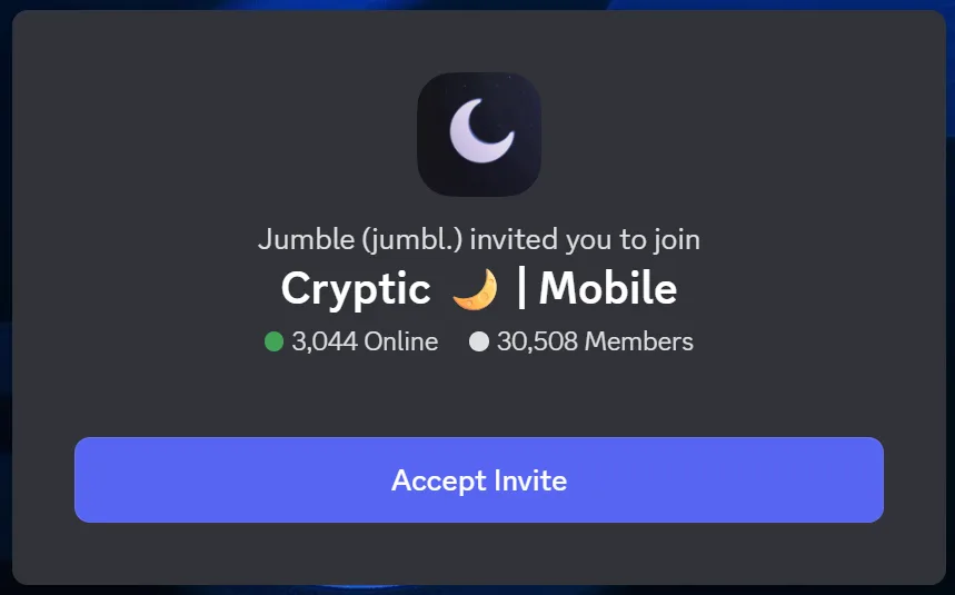Join Official Cryptic Discord Server
