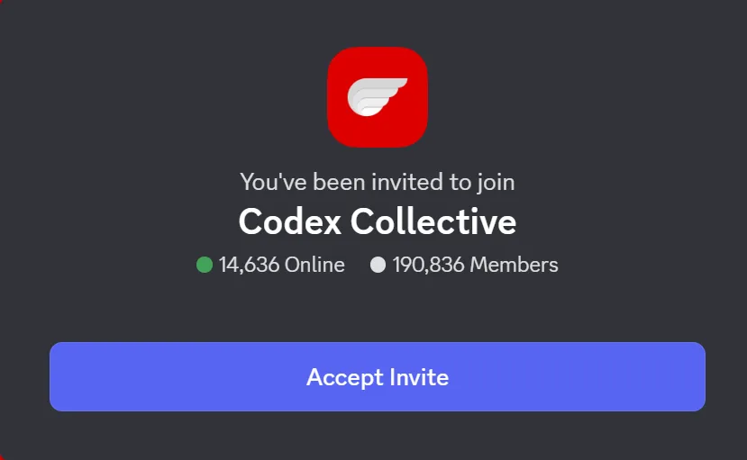 Join official Codex discord server