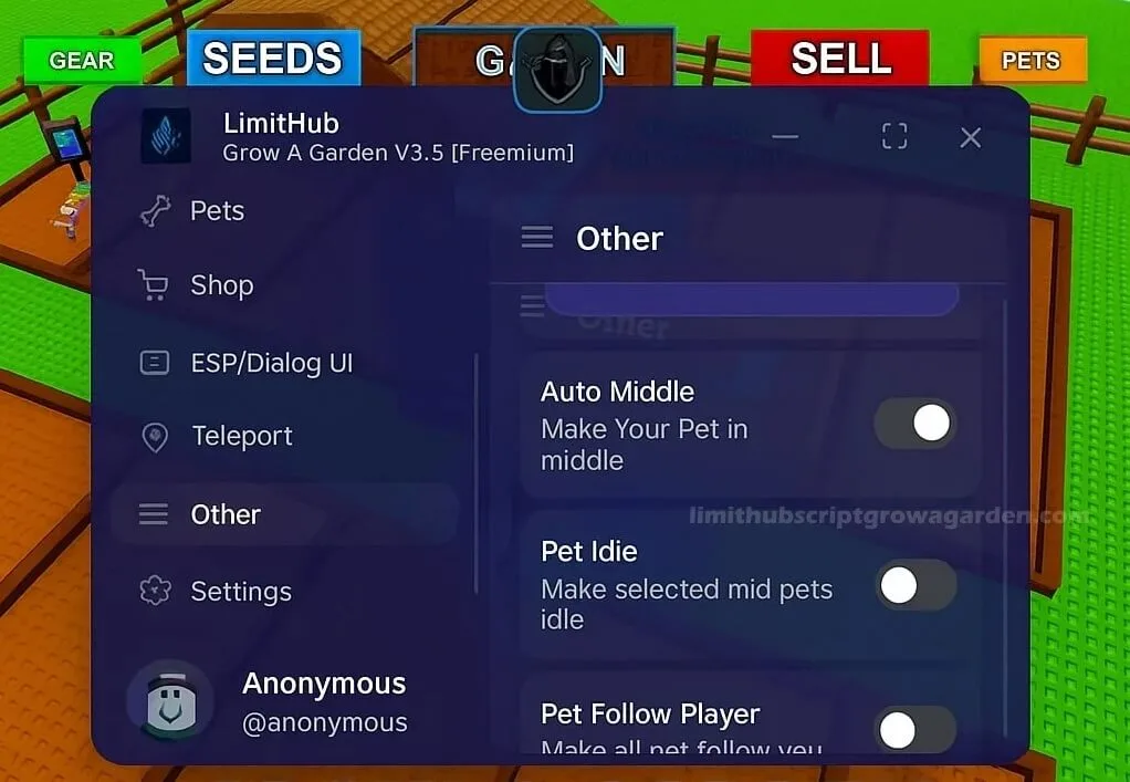LimitHub Script Grow a Garden