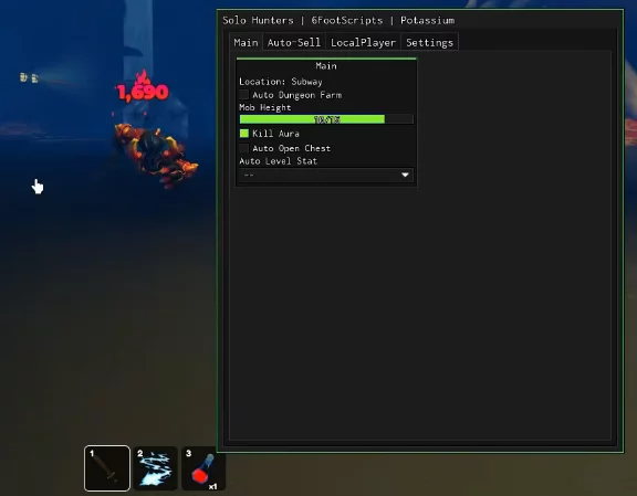 Solo Hunters Roblox Script 6FootScripts (Free) - Kill Aura, Instant Kill, GodMode, Auto Farm