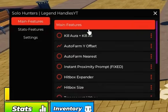 Solo Hunters Script Legend - Kill Aura, God Mode, Auto Farm, Inf Stats