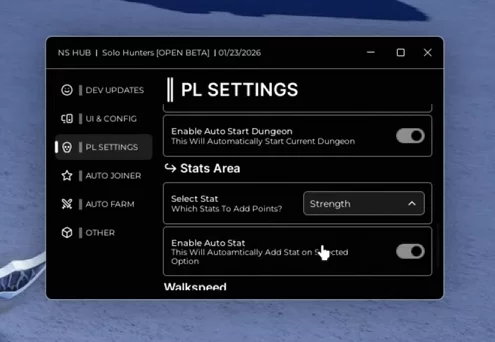 Solo Hunters Script NS HUB GUI - Kill Aura, Clear Dungeon, Auto Farm, Auto Skills